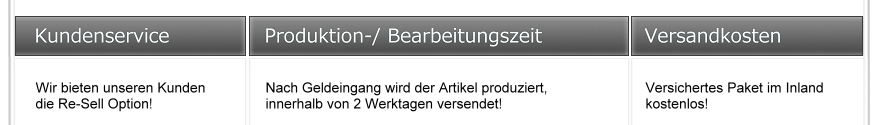 Kundenservice und Versandinformationen